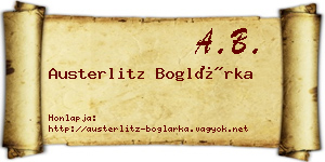 Austerlitz Boglárka névjegykártya